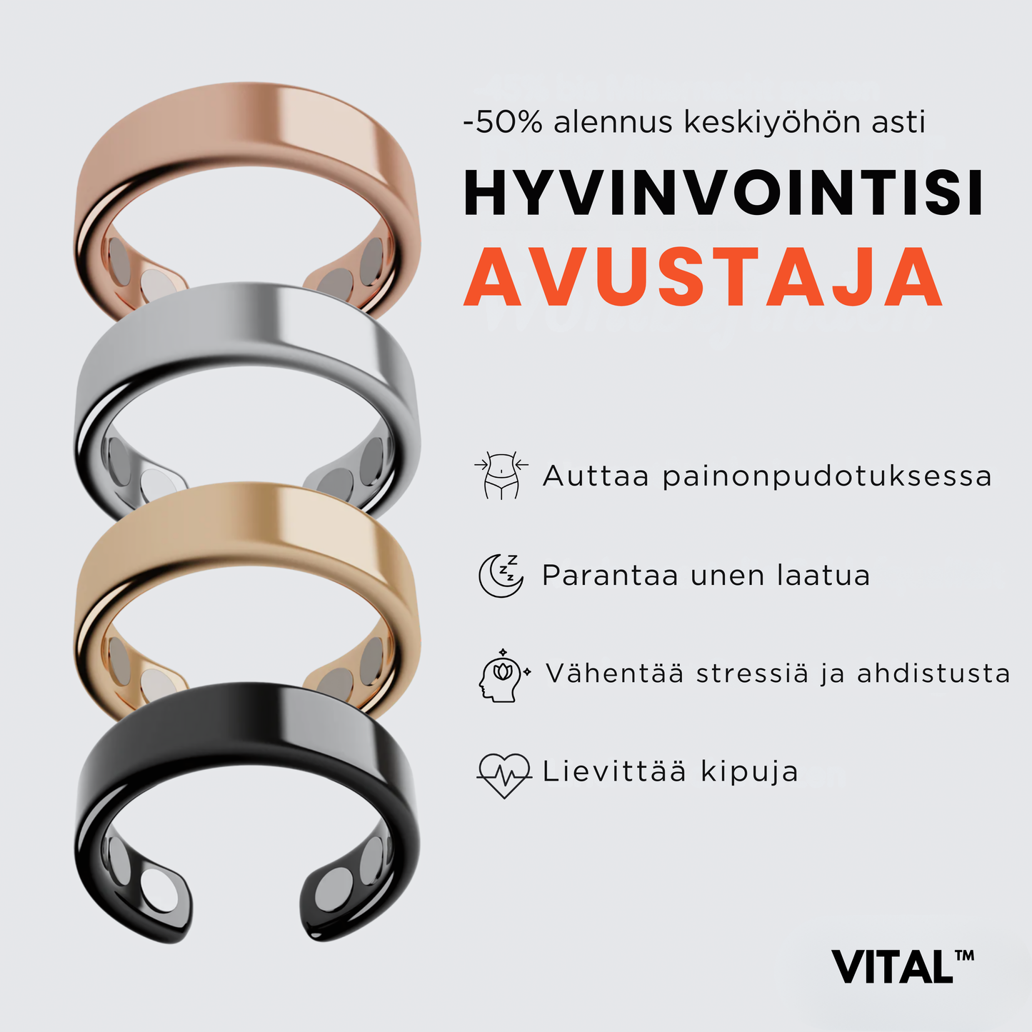 Vital™ – Magneettiterapiasormus